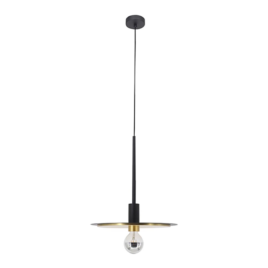 Lámpara colgante PENY 1xE27/11W/230V negro/dorado