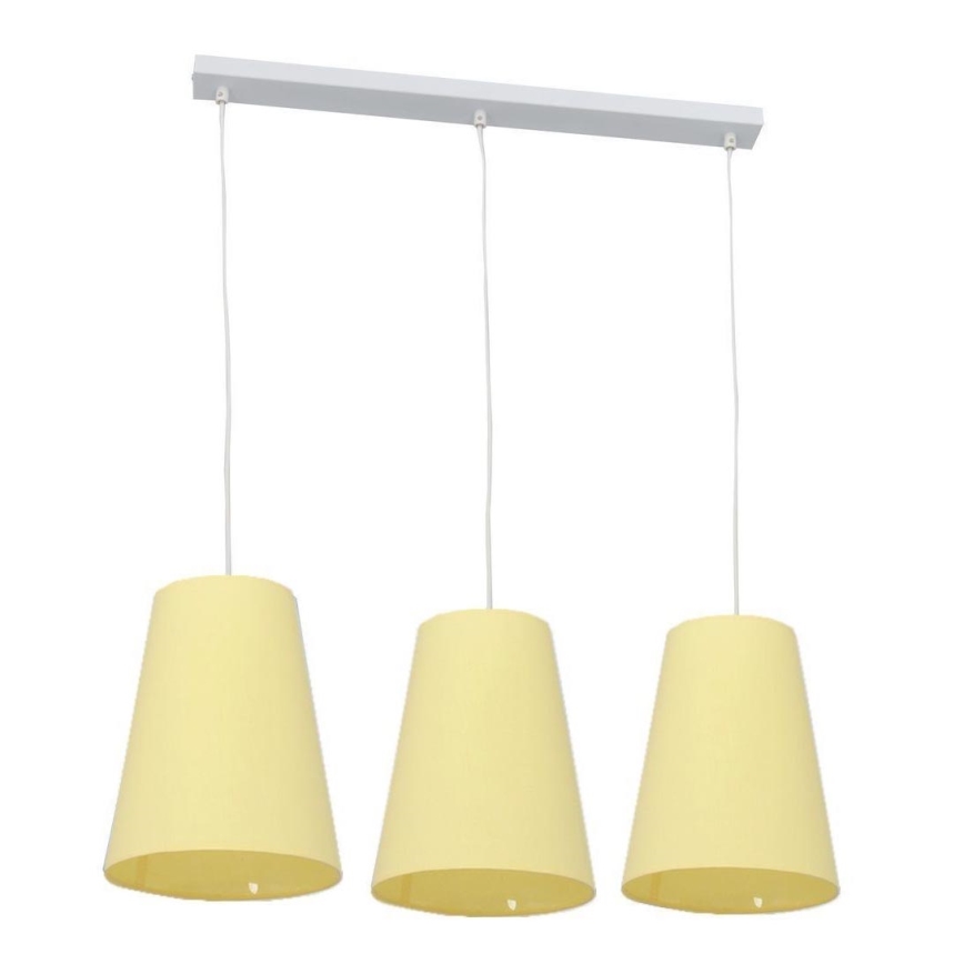 Lámpara colgante PINIO 3xE27/60W/230V amarillo