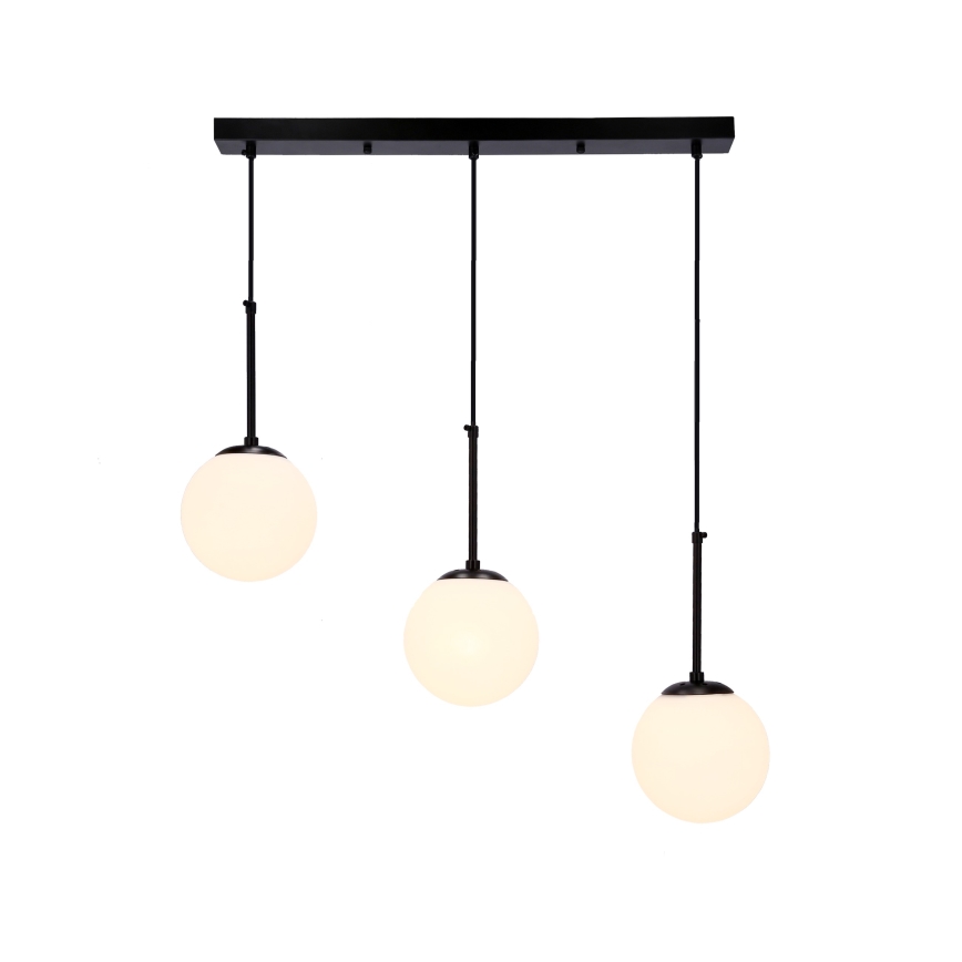 Lámpara colgante POMPEI 3xE27/40W/230V negro