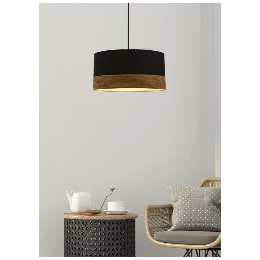 Lámpara colgante PORTO 1xE27/60W/230V negro/marrón