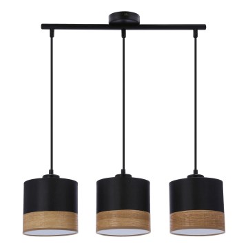 Lámpara colgante PORTO 3xE27/60W/230V negro/marrón