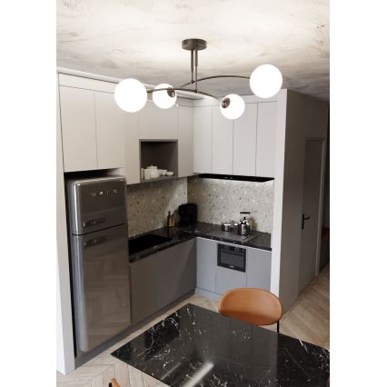 Lámpara colgante PREGOS 4xE14/10W/230V negro