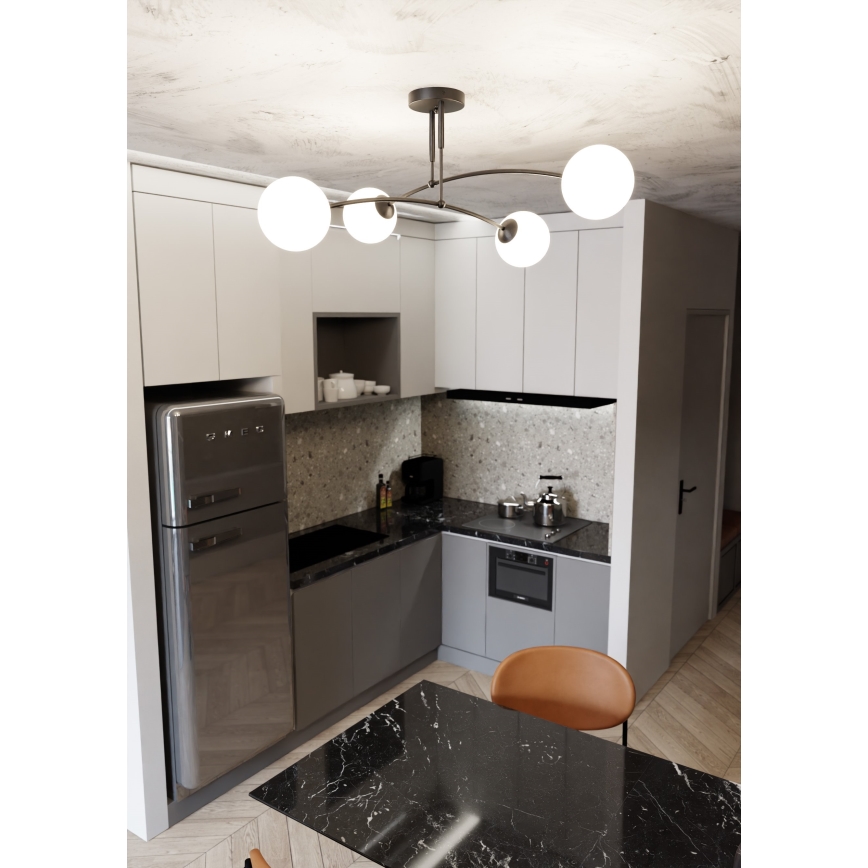 Lámpara colgante PREGOS 4xE14/10W/230V negro