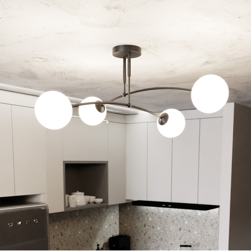 Lámpara colgante PREGOS 4xE14/10W/230V negro