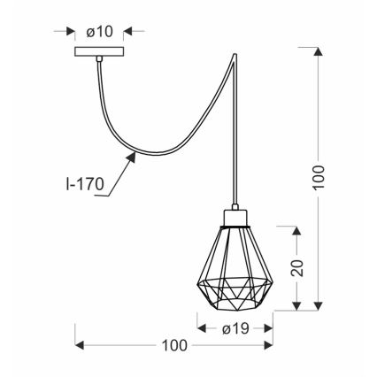 Lámpara colgante PRIMO 1xE27/60W/230V araña