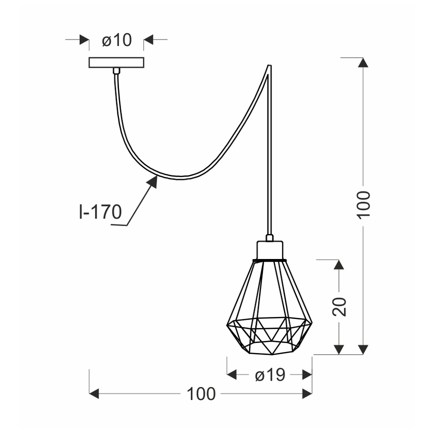 Lámpara colgante PRIMO 1xE27/60W/230V araña