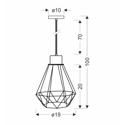Lámpara colgante PRIMO 1xE27/60W/230V