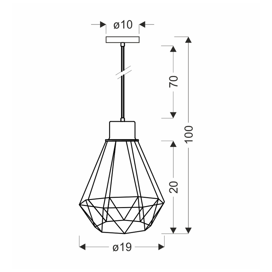 Lámpara colgante PRIMO 1xE27/60W/230V