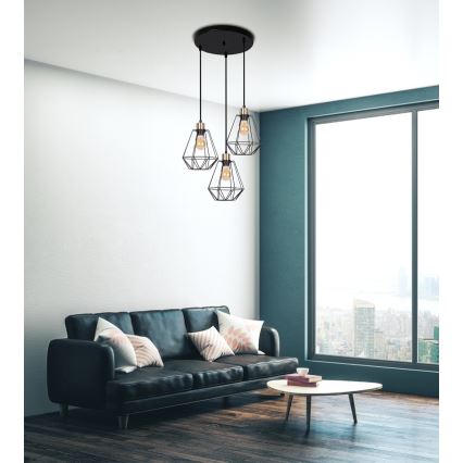 Lámpara colgante PRIMO 3xE27/60W/230V
