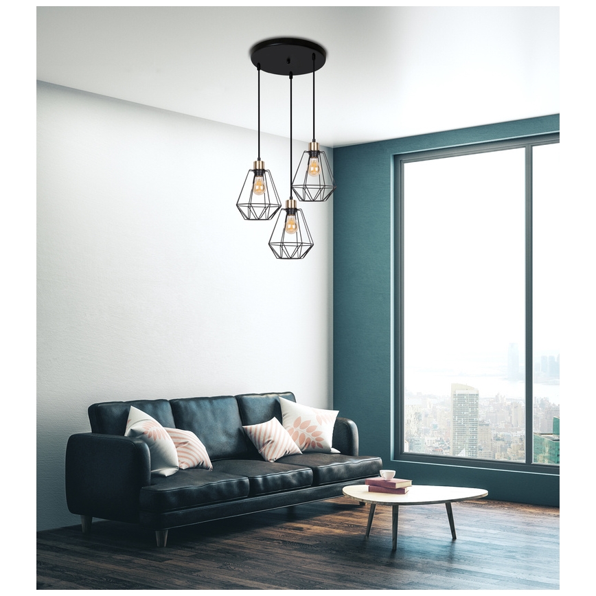 Lámpara colgante PRIMO 3xE27/60W/230V