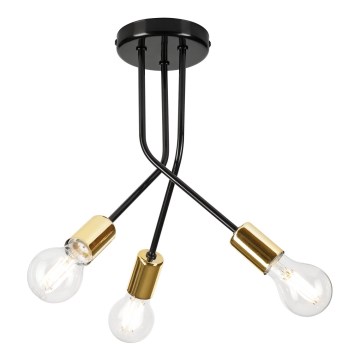 Lámpara colgante PRIYA 3xE27/15W/230V negro