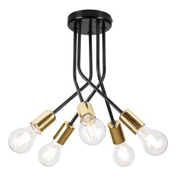 Lámpara colgante PRIYA 5xE27/15W/230V negro