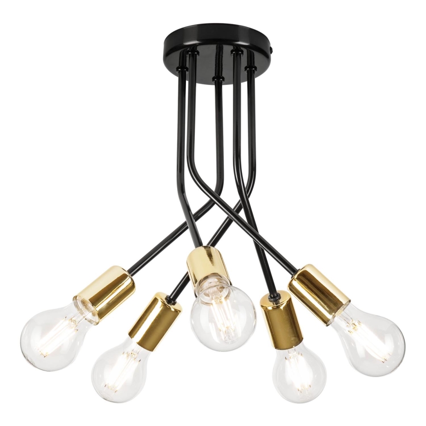 Lámpara colgante PRIYA 5xE27/15W/230V negro