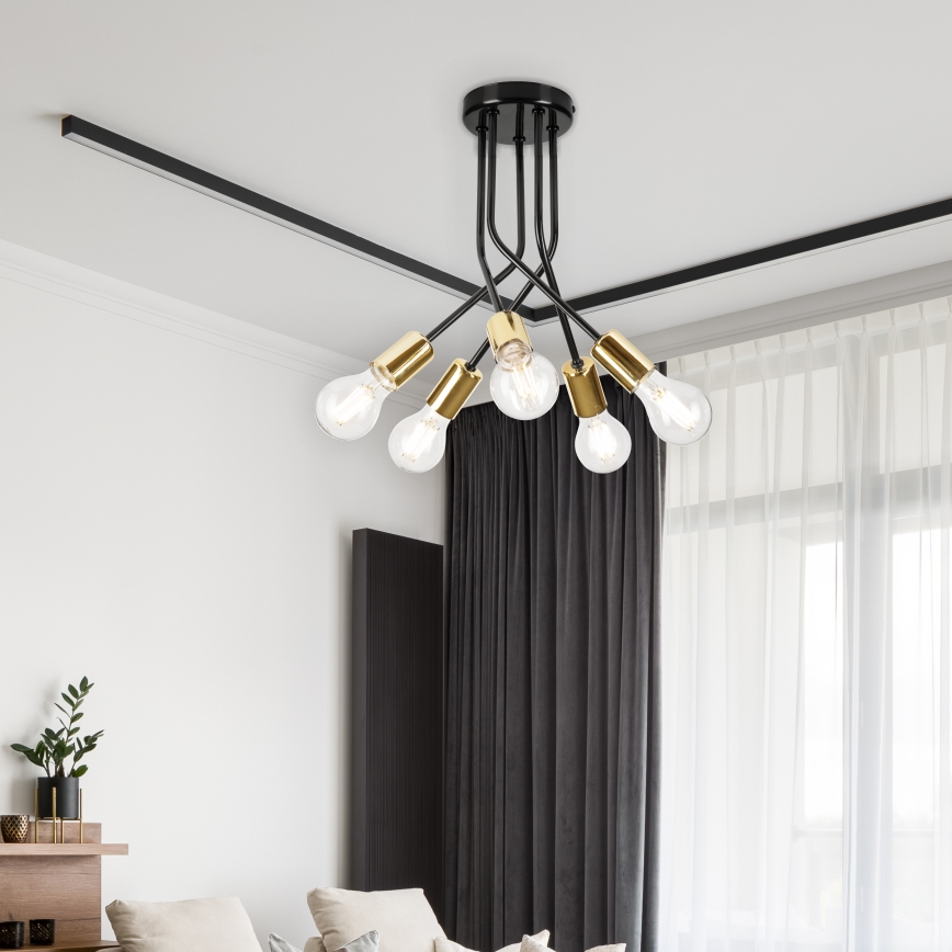 Lámpara colgante PRIYA 5xE27/15W/230V negro