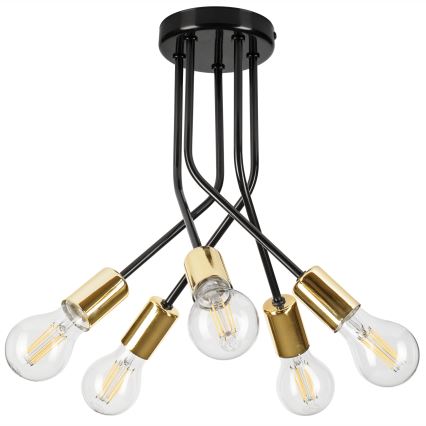 Lámpara colgante PRIYA 5xE27/15W/230V negro