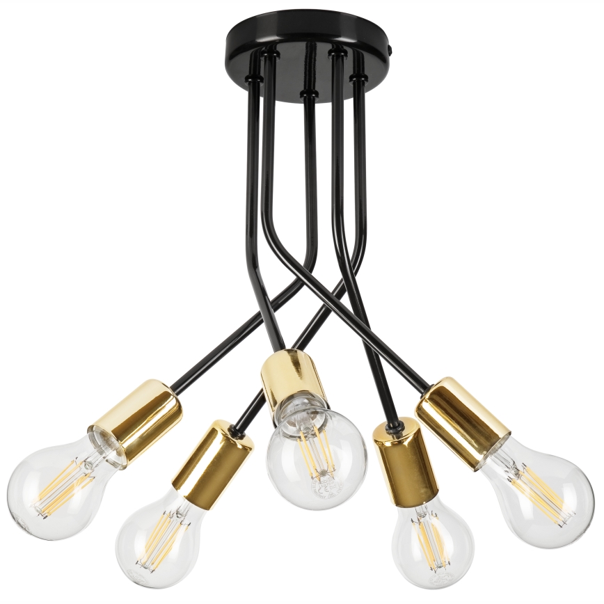 Lámpara colgante PRIYA 5xE27/15W/230V negro