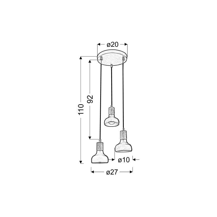 Lámpara colgante PUERTO 3xE14/40W/230V
