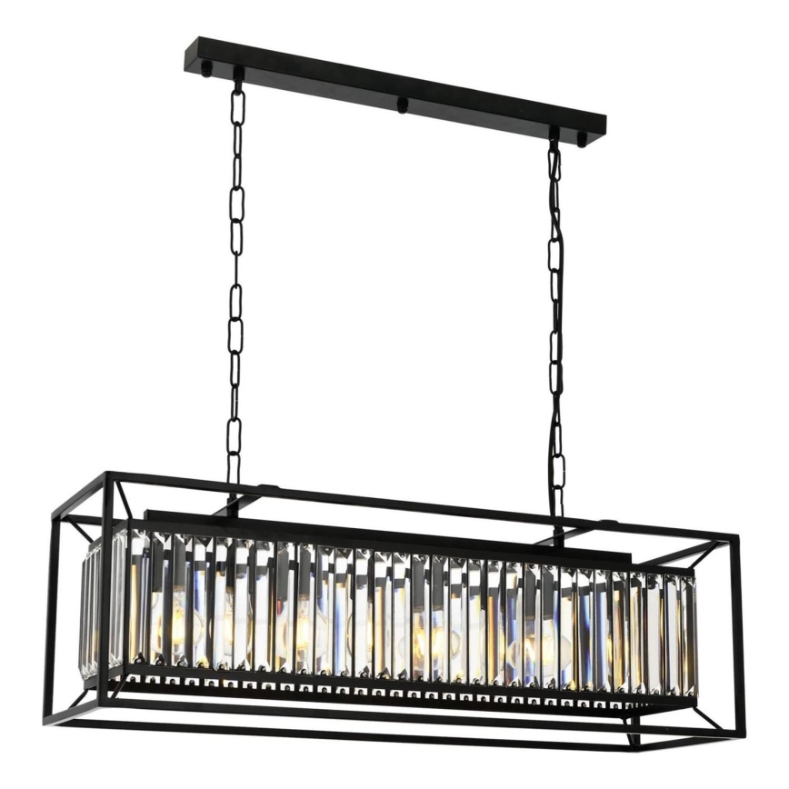 Lámpara colgante PUNE 4xE27/40W/230V negra