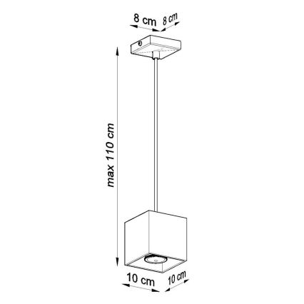 Lámpara colgante QUAD 1 1xGU10/40W/230V gris