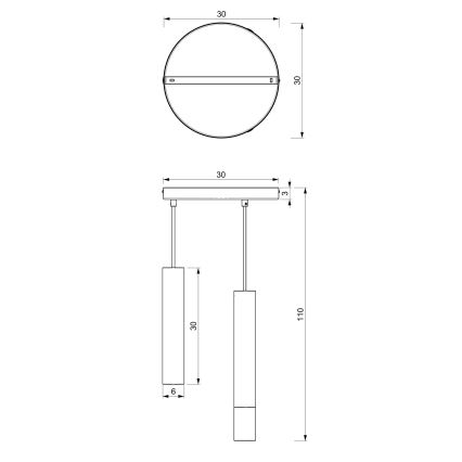 Lámpara colgante RAITO 3xGU10/8W/230V latón