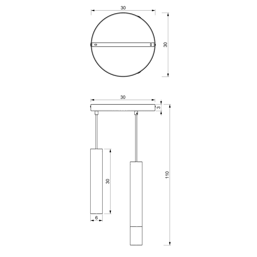 Lámpara colgante RAITO 3xGU10/8W/230V latón