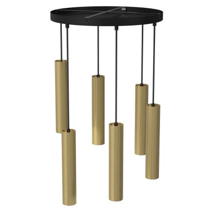 Lámpara colgante RAITO 6xGU10/8W/230V latón