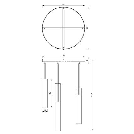 Lámpara colgante RAITO 6xGU10/8W/230V latón