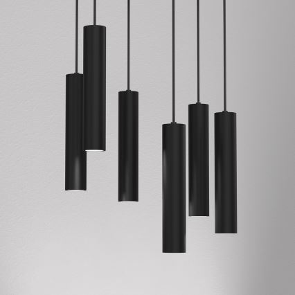 Lámpara colgante RAITO 6xGU10/8W/230V negro