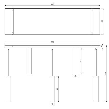 Lámpara colgante RAITO 8xGU10/8W/230V latón