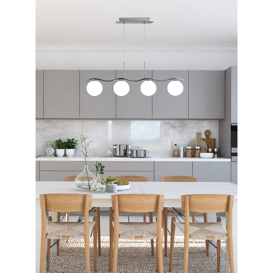 Lámpara colgante RAMON 4xG9/40W/230V cromo brillante