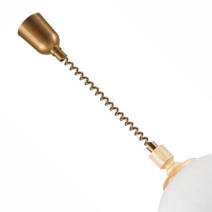 Lámpara colgante ajustable RAMONA 1xE27/60W/230V beige/marrón claro/pino