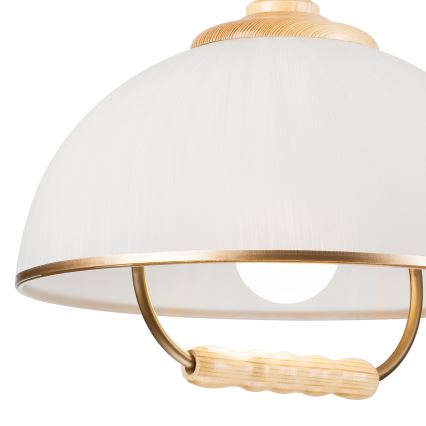 Lámpara colgante ajustable RAMONA 1xE27/60W/230V beige/marrón claro/pino