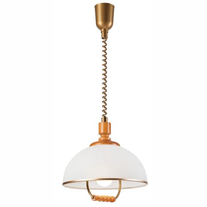 Lámpara colgante extensible RAMONA 1xE27/60W/230V beige/marrón/pino
