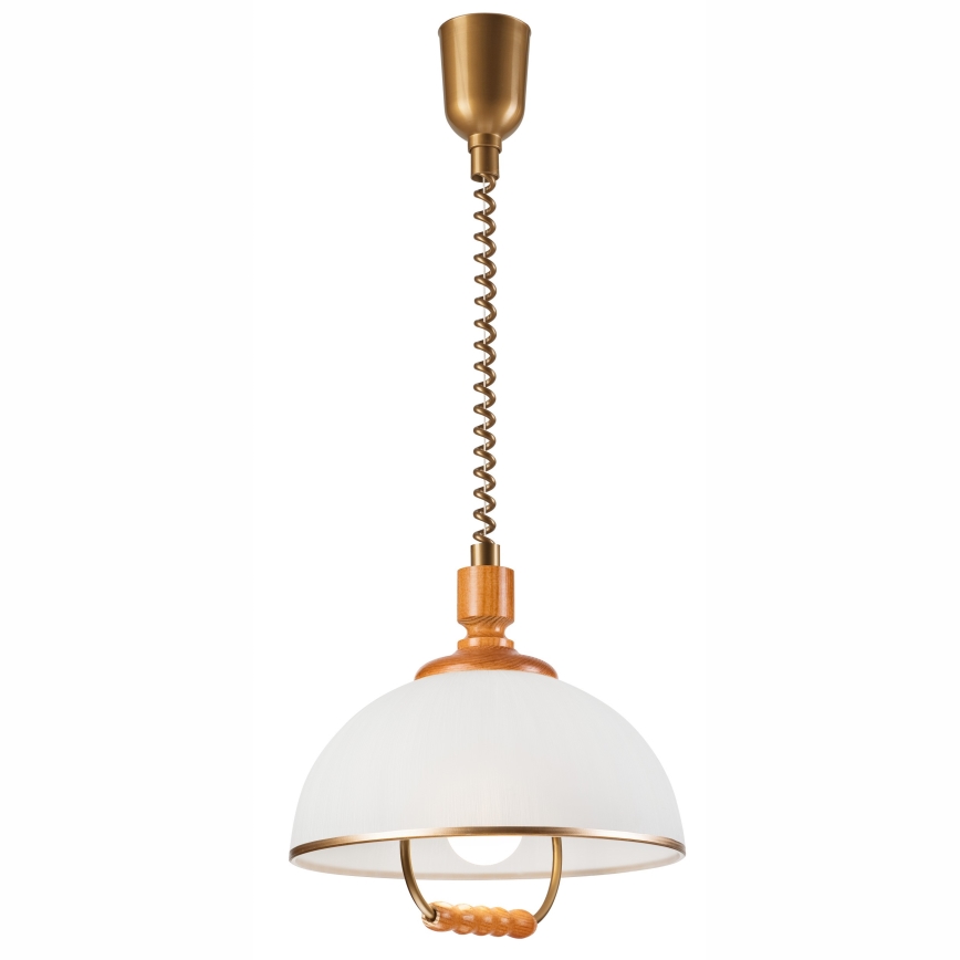 Lámpara colgante extensible RAMONA 1xE27/60W/230V beige/marrón/pino