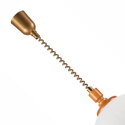 Lámpara colgante extensible RAMONA 1xE27/60W/230V beige/marrón/pino
