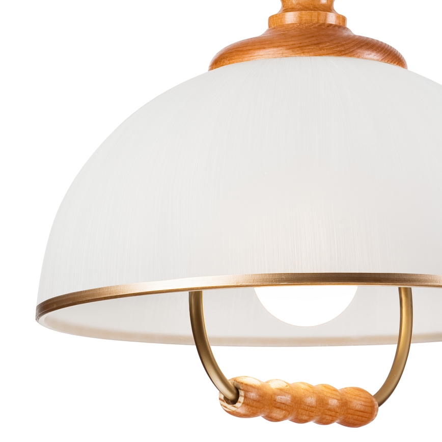 Lámpara colgante extensible RAMONA 1xE27/60W/230V beige/marrón/pino