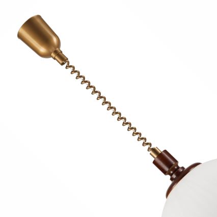 Lámpara colgante regulable RAMONA 1xE27/60W/230V beige/marrón oscuro/pino
