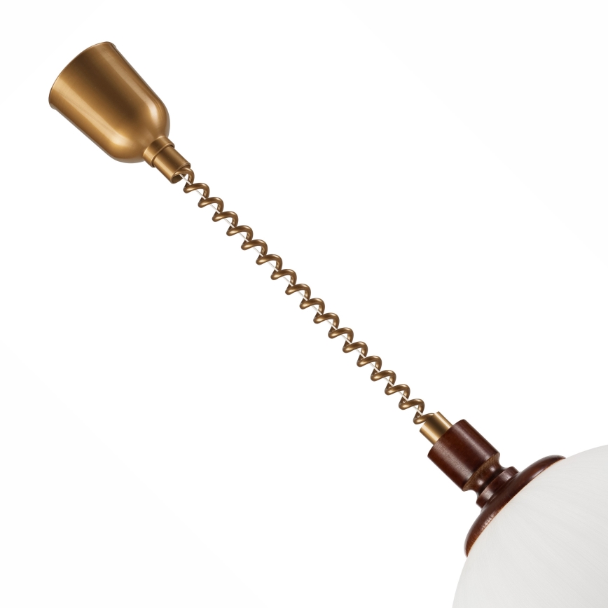 Lámpara colgante regulable RAMONA 1xE27/60W/230V beige/marrón oscuro/pino