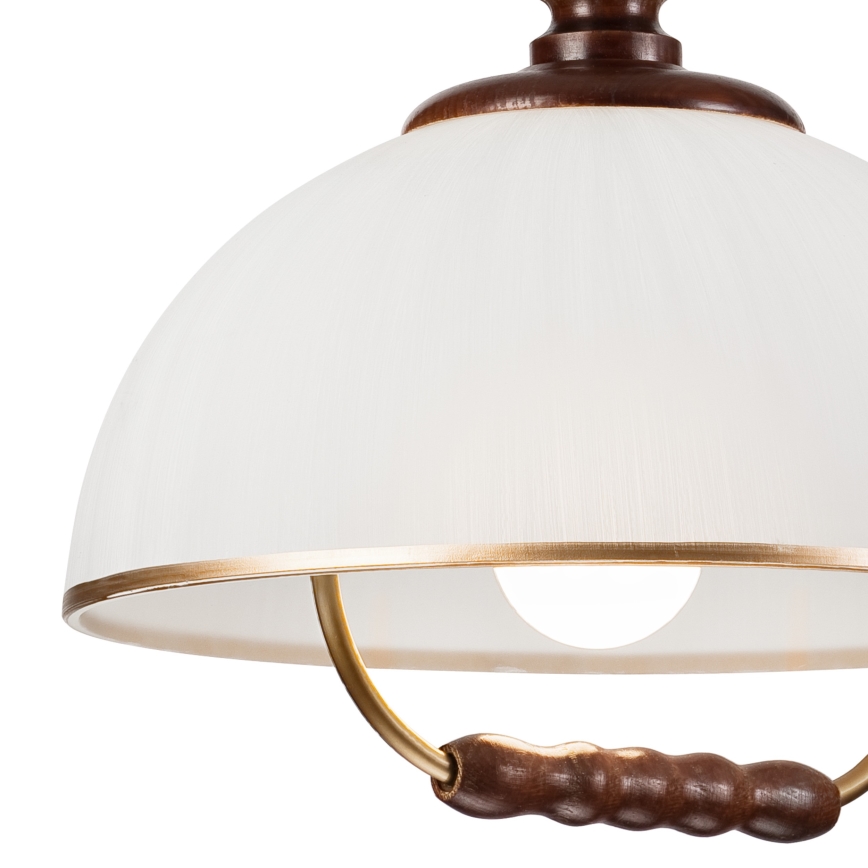 Lámpara colgante regulable RAMONA 1xE27/60W/230V beige/marrón oscuro/pino