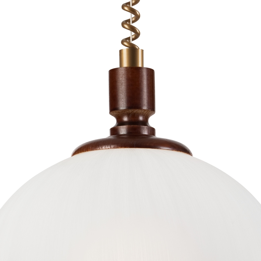 Lámpara colgante regulable RAMONA 1xE27/60W/230V beige/marrón oscuro/pino