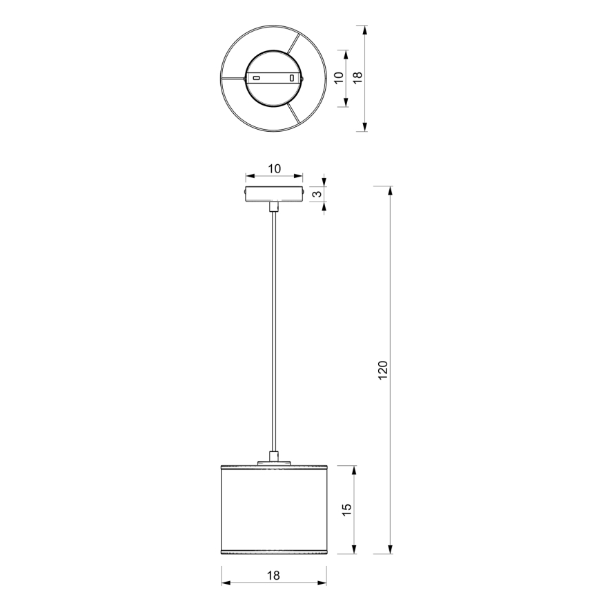 Lámpara colgante RATTAN 1xE27/60W/230V diá. 18 cm ratán