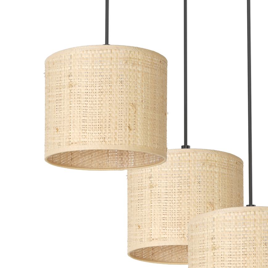 Lámpara colgante RATTAN 3xE27/60W/230V ratán