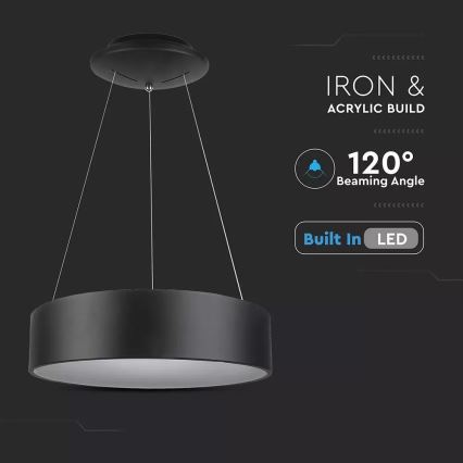 Lámpara colgante regulable en cable LED/20W/230V