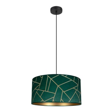 Lámpara colgante RELLA 1xE27/60W/230V verde/dorado