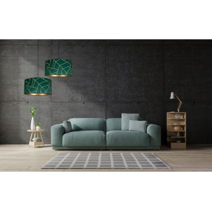 Lámpara colgante RELLA 1xE27/60W/230V verde/dorado