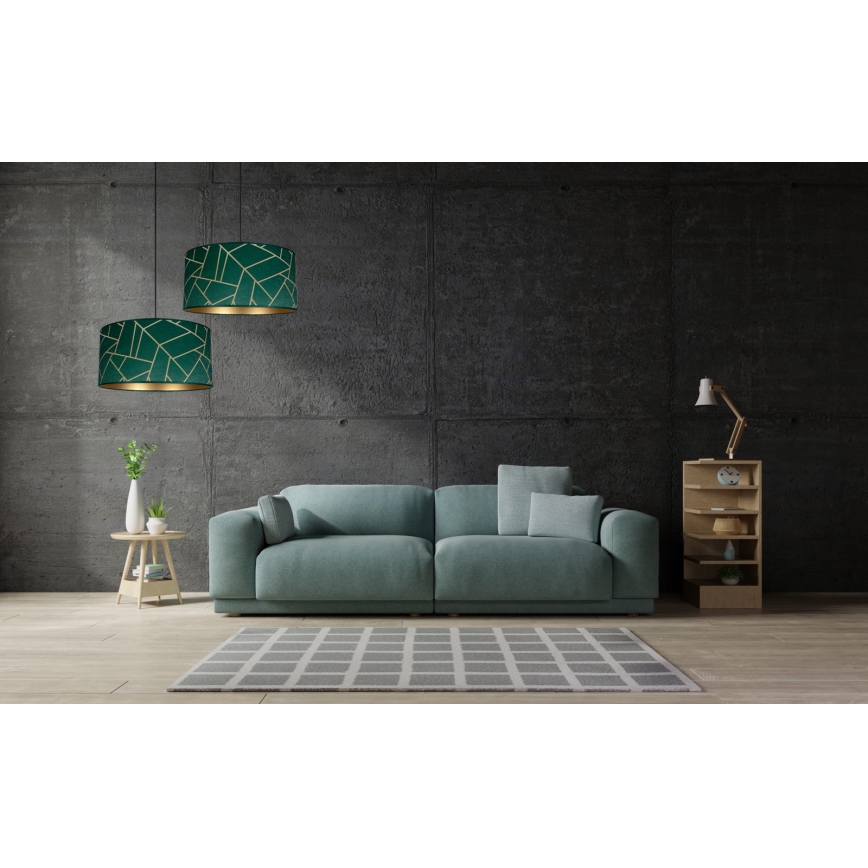 Lámpara colgante RELLA 1xE27/60W/230V verde/dorado