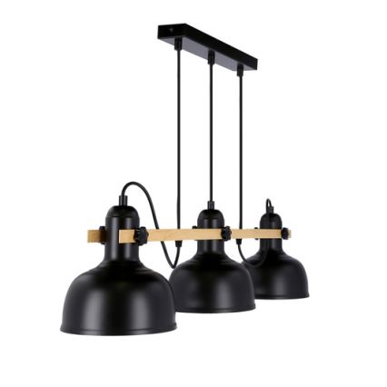Lámpara colgante RENO 3xE27/40W/230V negro/marrón