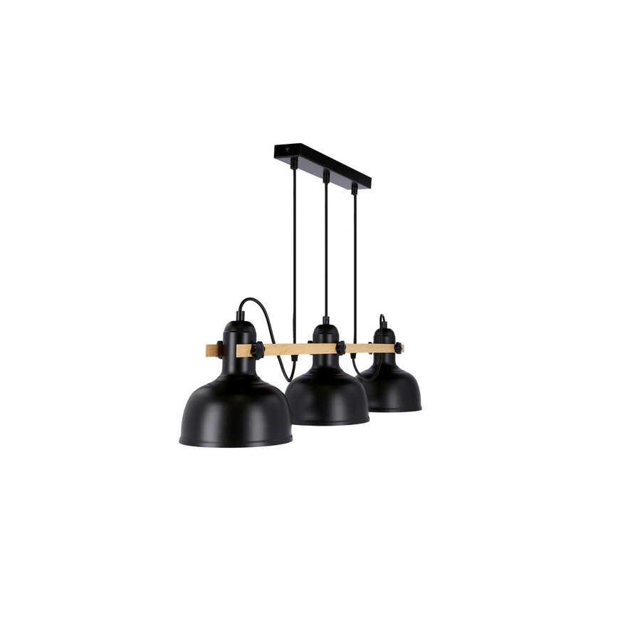 Lámpara colgante RENO 3xE27/40W/230V negro/marrón