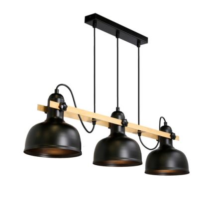 Lámpara colgante RENO 3xE27/40W/230V negro/marrón