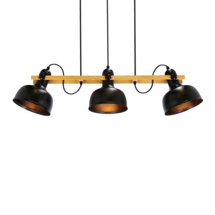 Lámpara colgante RENO 3xE27/40W/230V negro/marrón